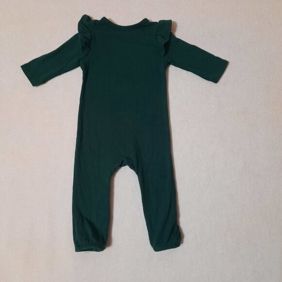 DISNEY JUMPING BEAN Mickie Minnie Mouse Green Romper Ruffle One Piece Bodysuit 3 - Picture 2 of 5